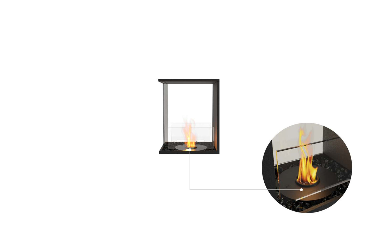 EcoSmart - Flex Fireplace 18PN - Peninsula - Black