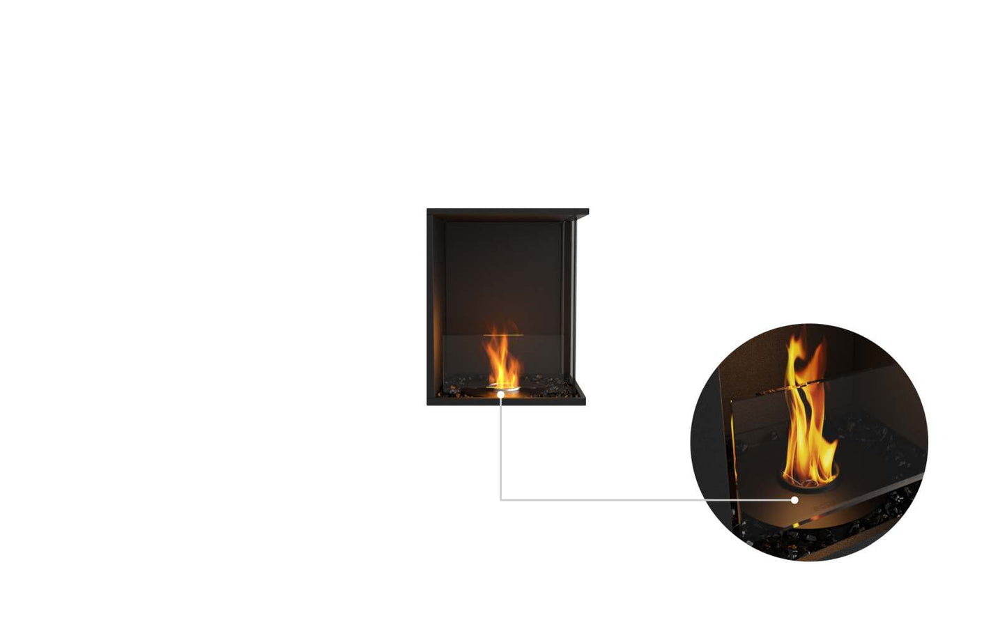 EcoSmart - Flex Fireplace 18RC - Right Corner - Black