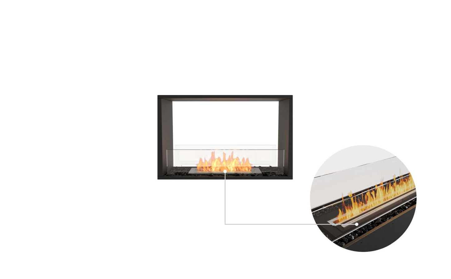 EcoSmart - Flex Fireplace 32DB - Double Sided - Black