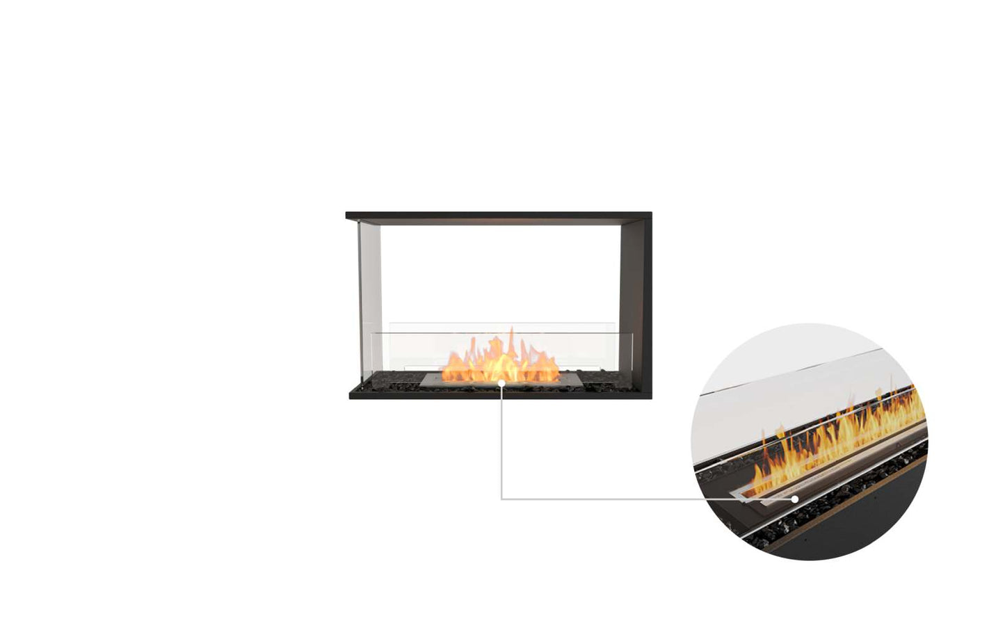 EcoSmart - Flex Fireplace 32PN - Peninsula - Black
