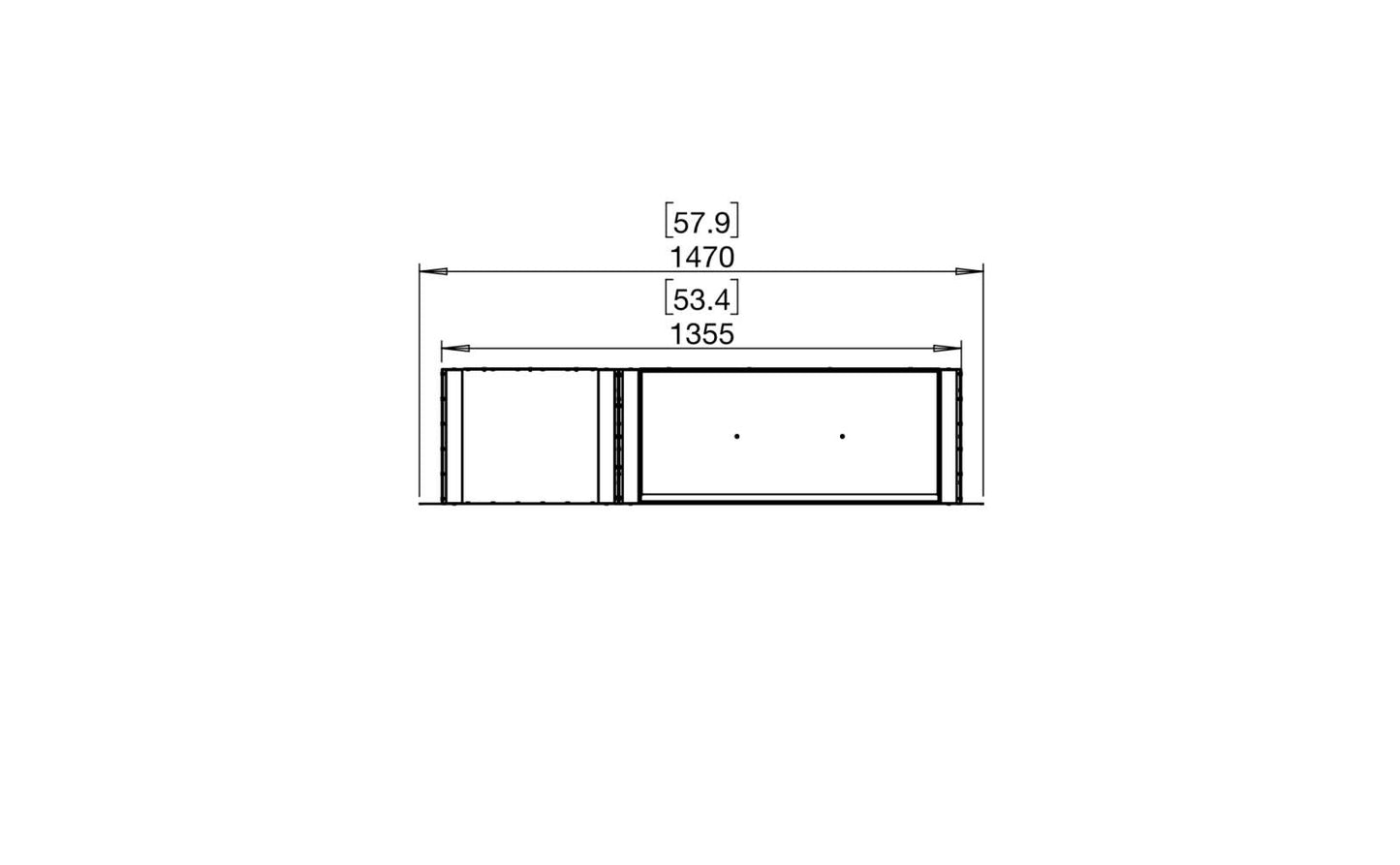 EcoSmart - Flex Fireplace 50DB.BX1 - Double Sided - Black