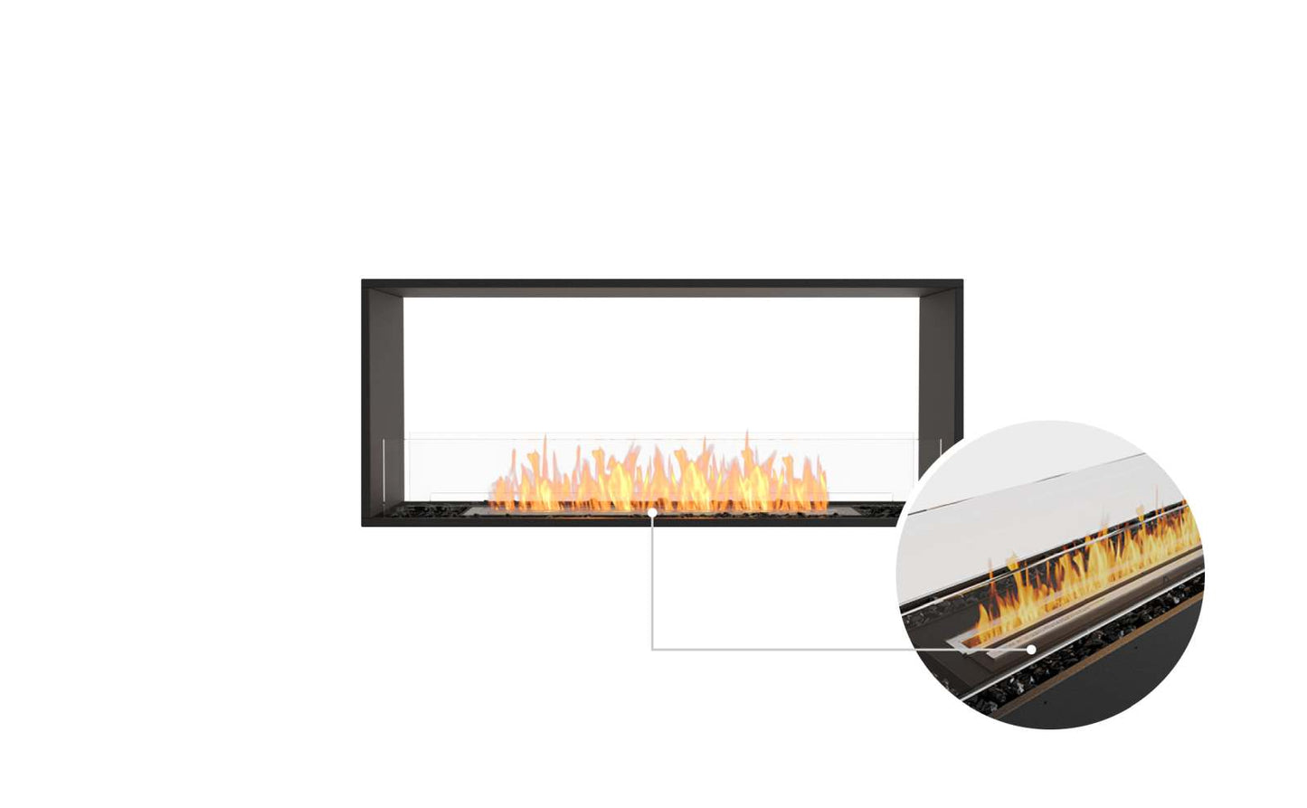 EcoSmart - Flex Fireplace 50DB - Double Sided - Black