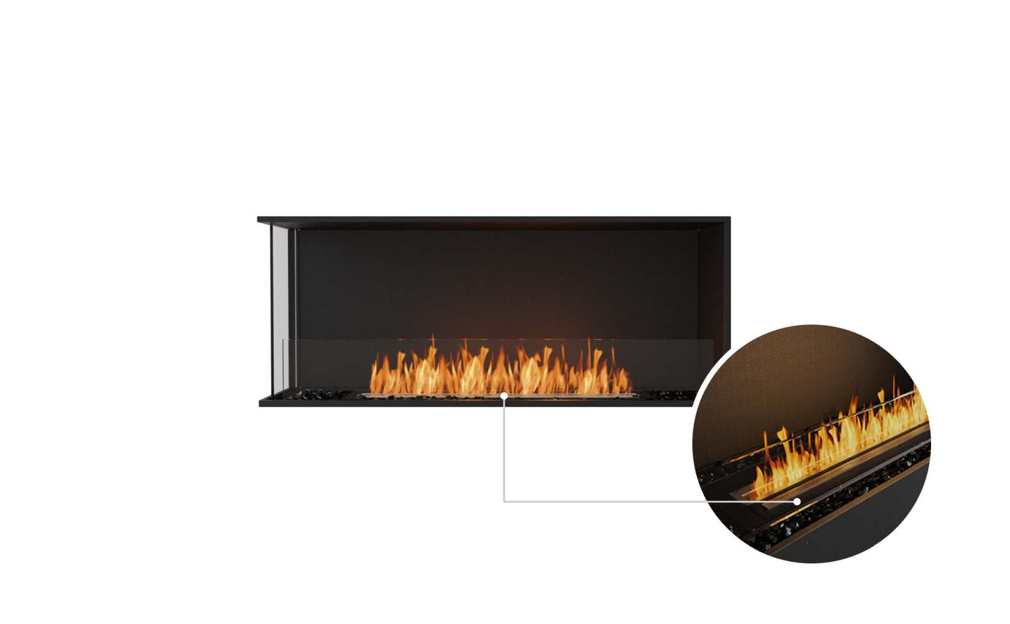 EcoSmart - Flex Fireplace 50LC - Left Corner - Black