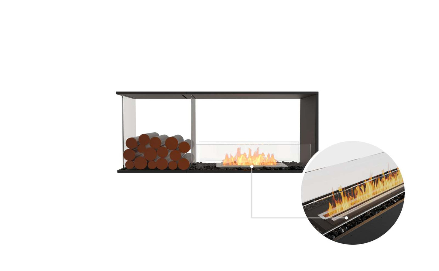 EcoSmart - Flex Fireplace 50PN.BXL - Peninsula - Black