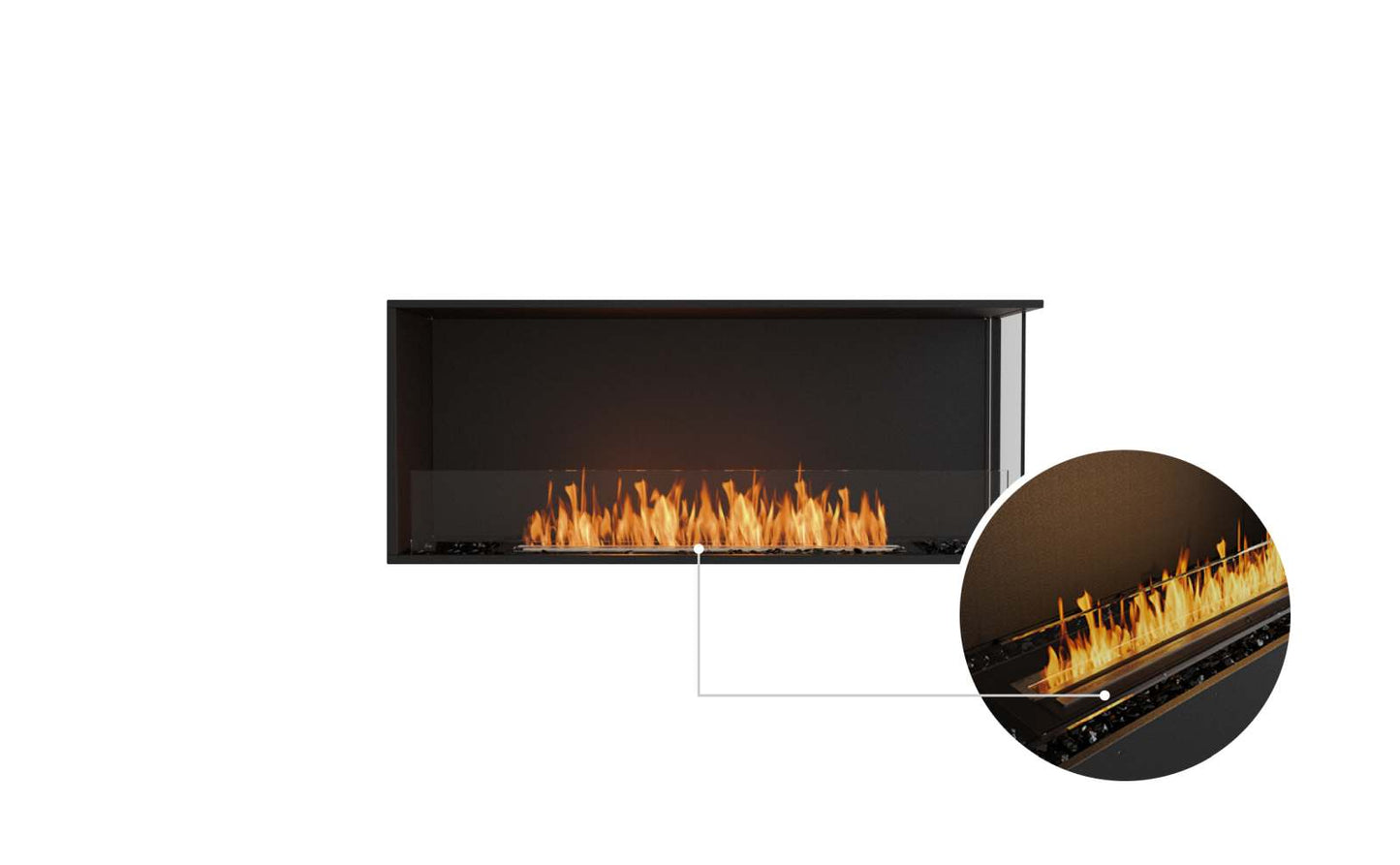 EcoSmart - Flex Fireplace 50RC - Right Corner - Black
