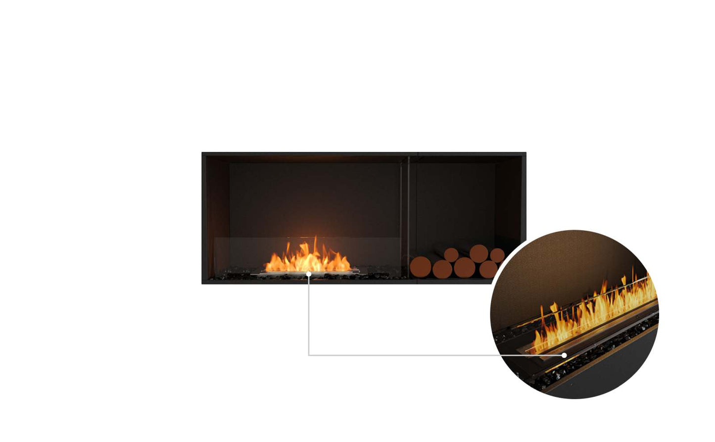 EcoSmart - Flex Fireplace 50SS.BXR - Single Sided - Black