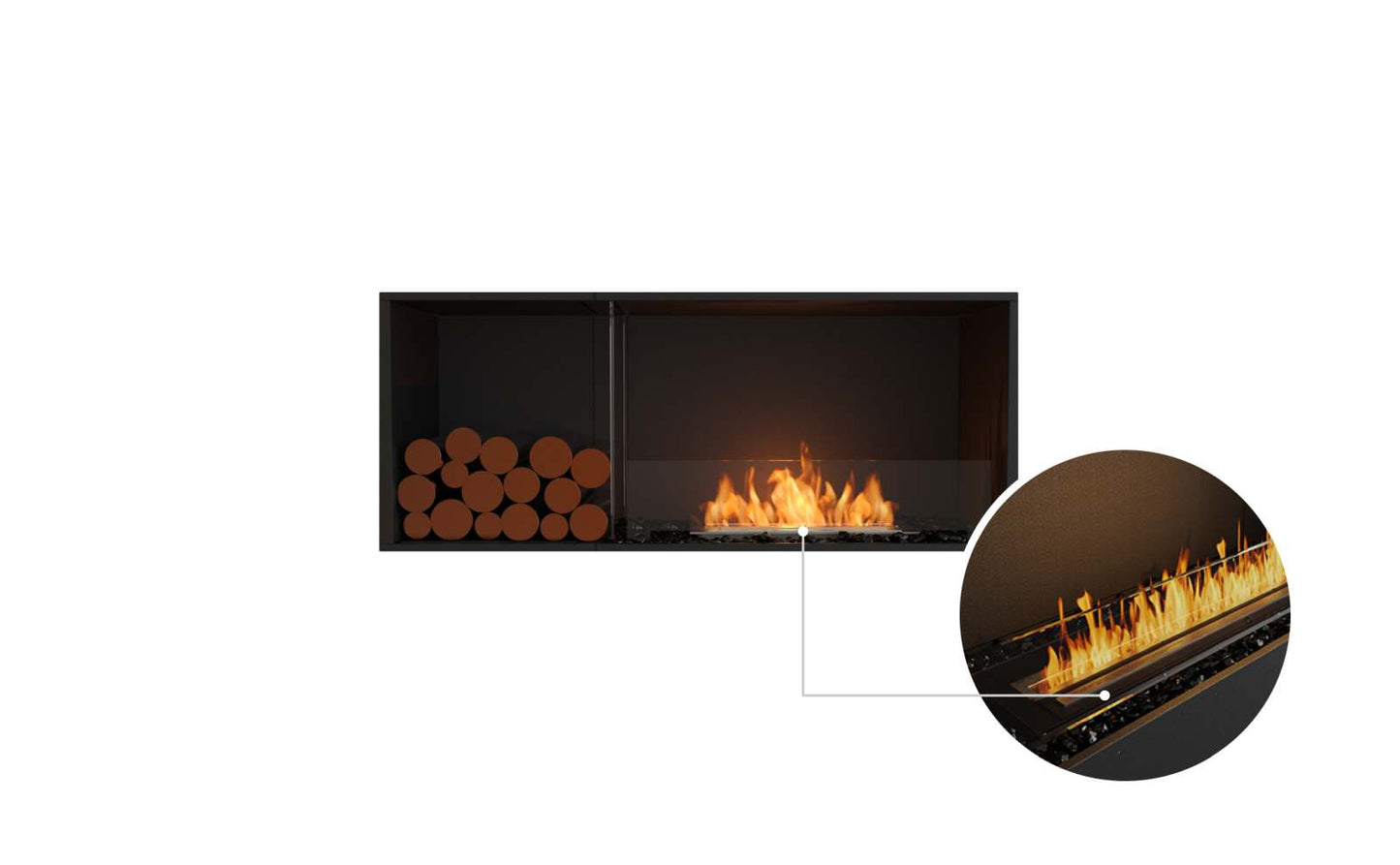 EcoSmart - Flex Fireplace 50SS.BXL - Single Sided - Black