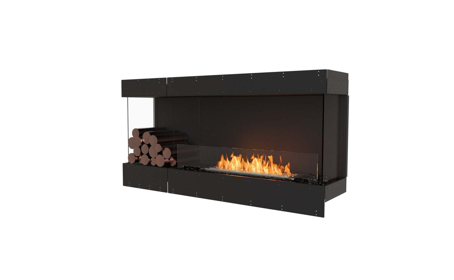EcoSmart - Flex Fireplace 60BY.BXL - Bay - Black