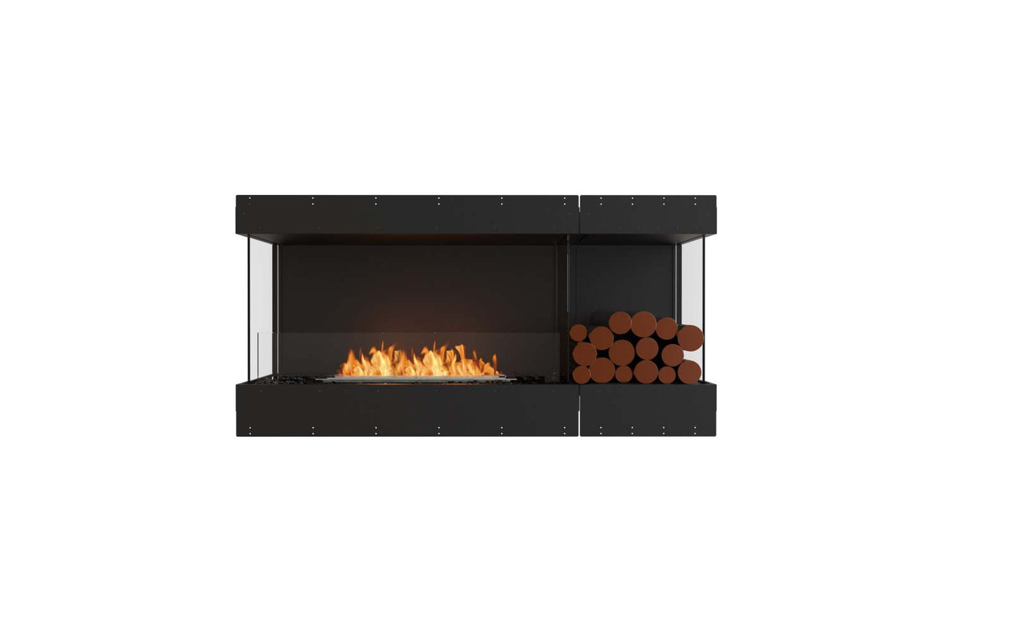 EcoSmart - Flex Fireplace 60BY.BXR - Bay - Black