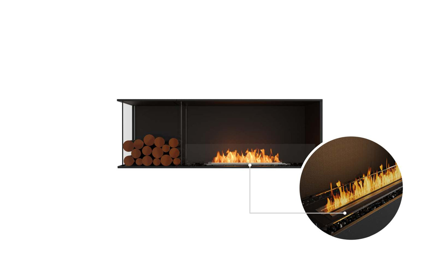 EcoSmart - Flex Fireplace 60LC.BXL - Left Corner - Black