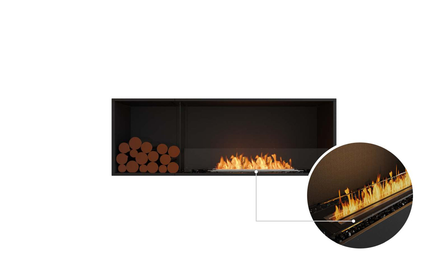 EcoSmart - Flex Fireplace 60SS.BXL - Single Sided - Black