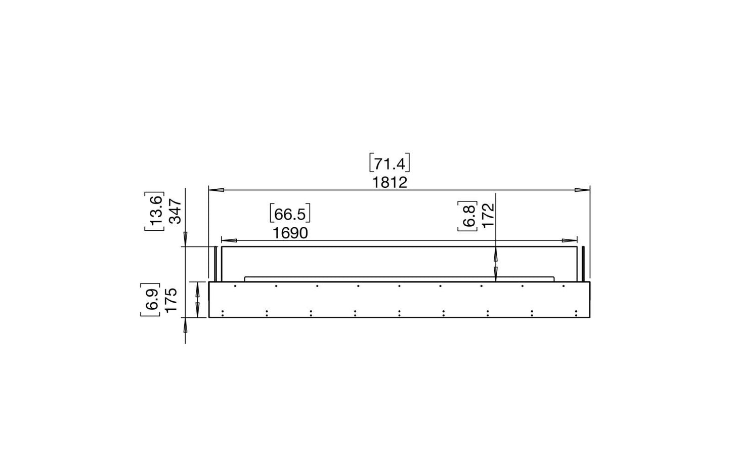 EcoSmart - Flex Fireplace 68BN - Bench - Black