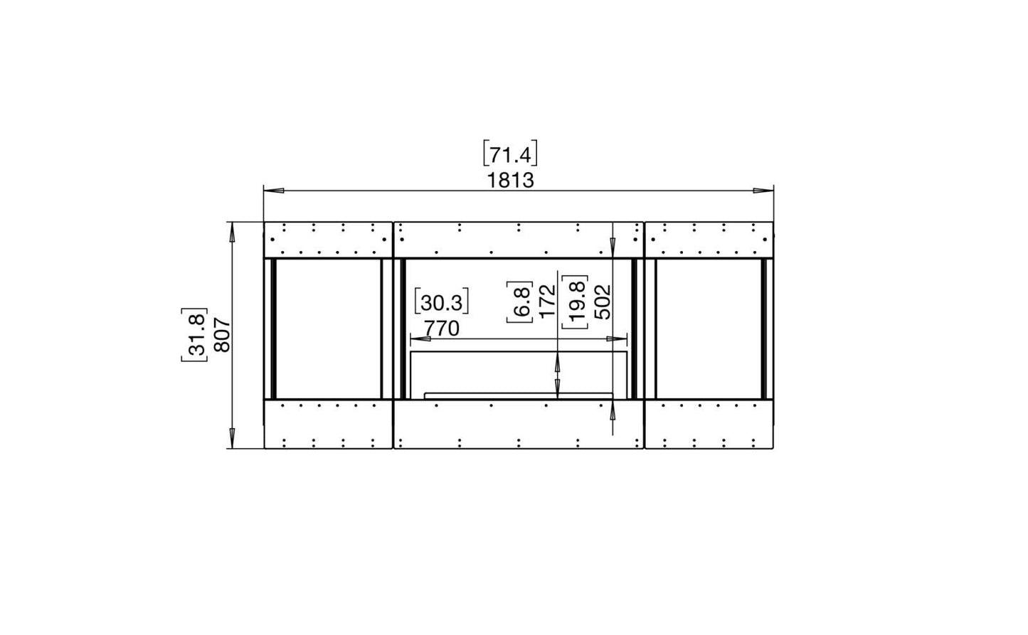 EcoSmart - Flex Fireplace 68BY.BX2 - Bay - Black