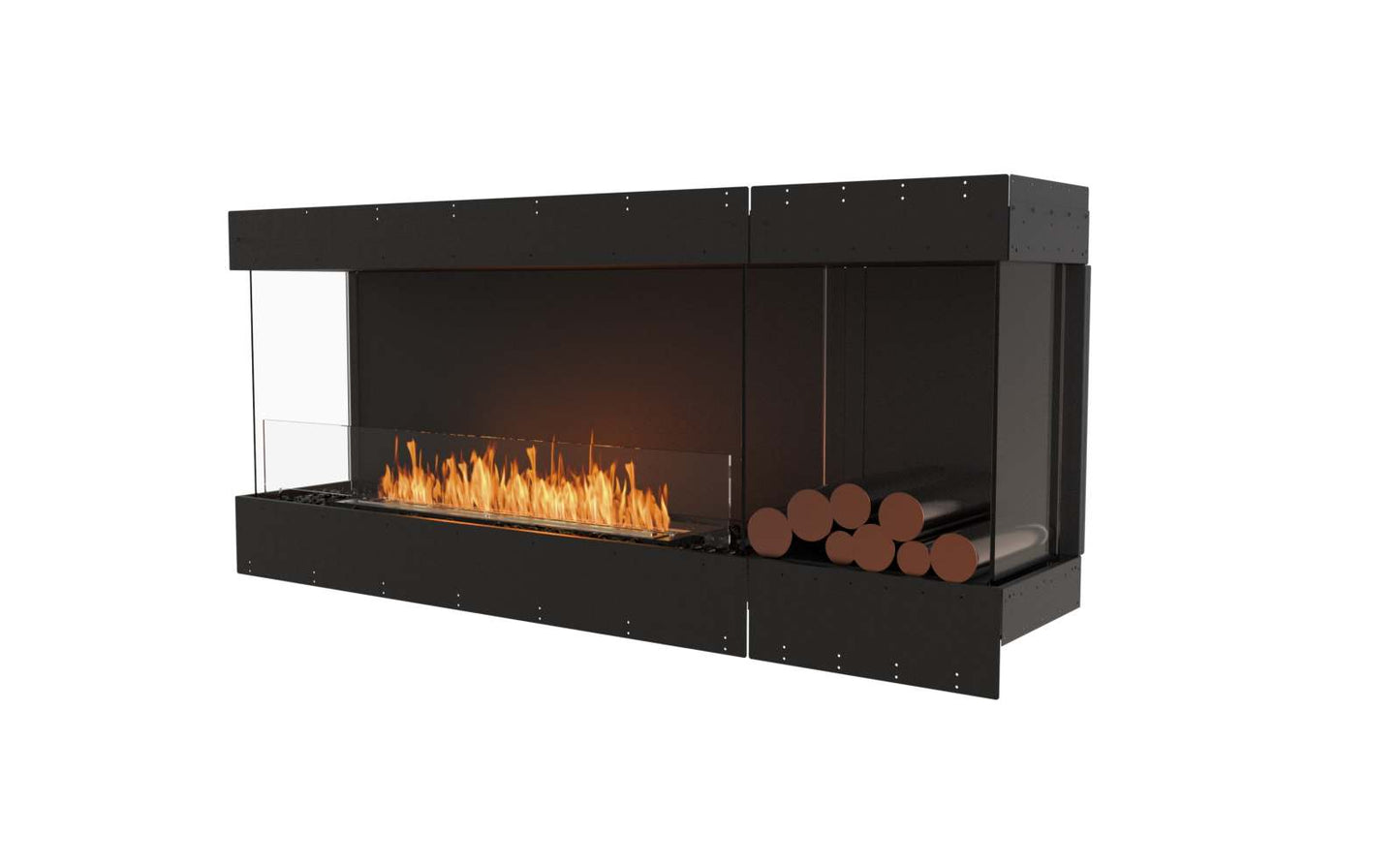 EcoSmart - Flex Fireplace 68BY.BXR - Bay - Black