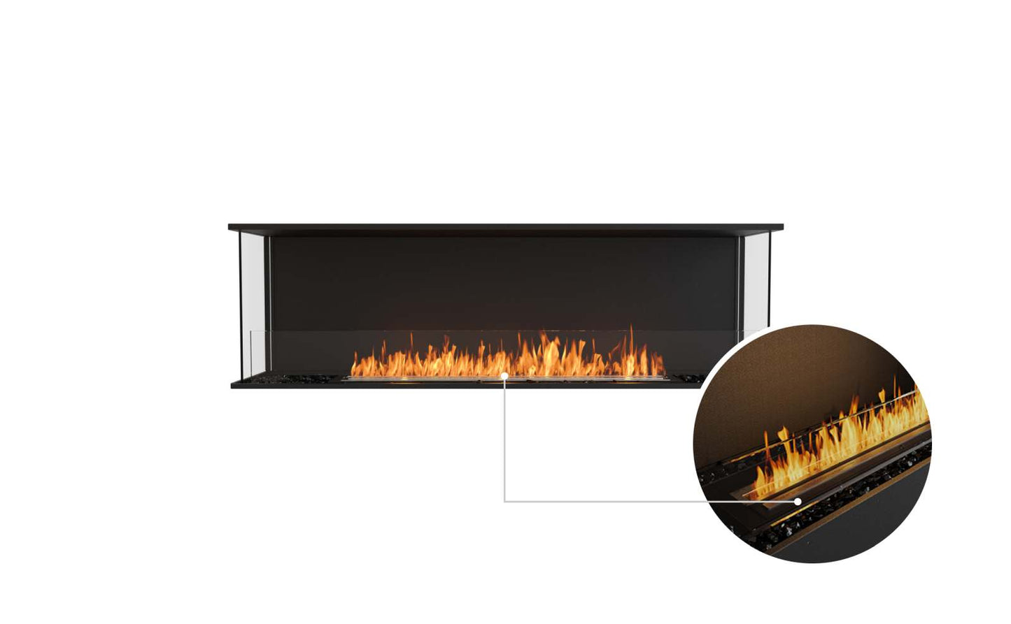 EcoSmart - Flex Fireplace 68BY - Bay - Black