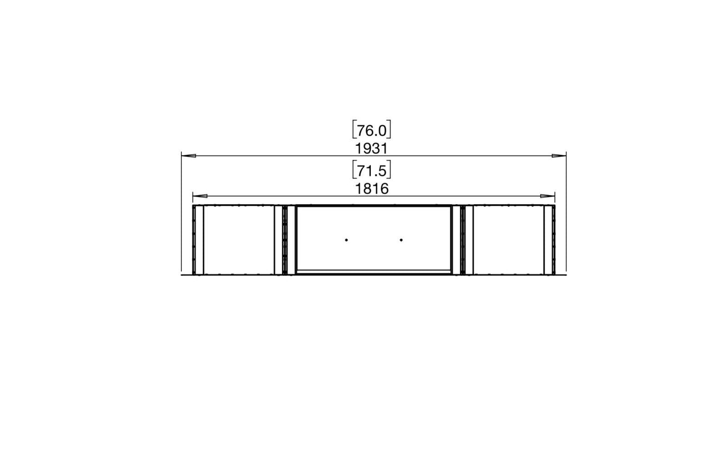 EcoSmart - Flex Fireplace 68DB.BX2 - Double Sided - Black