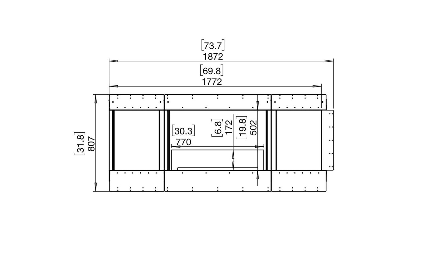 EcoSmart - Flex Fireplace 68LC.BX2 - Left Corner - Black