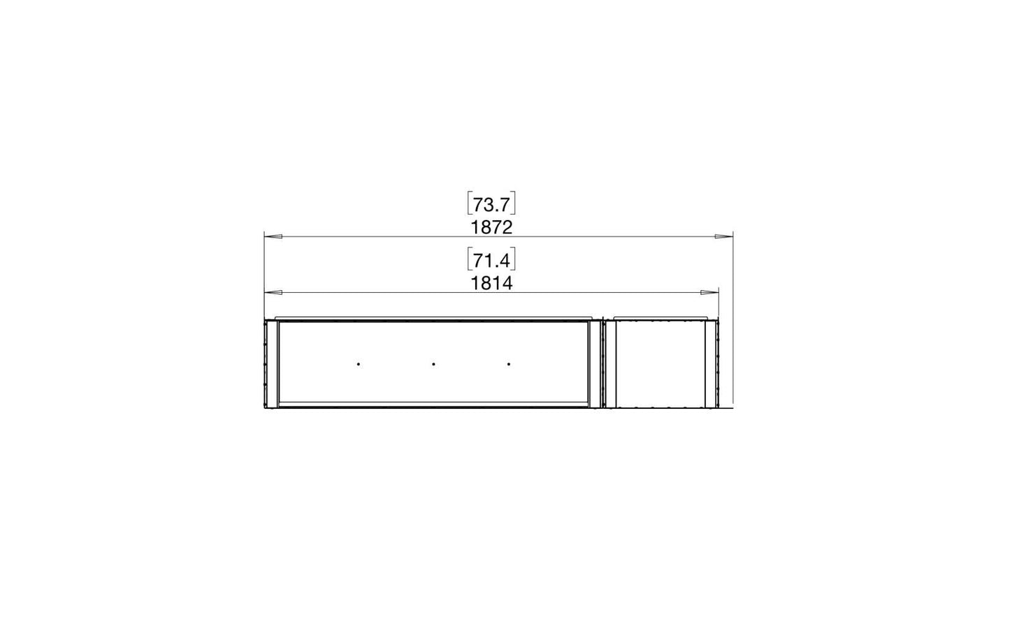 EcoSmart - Flex Fireplace 68LC.BXR - Left Corner - Black