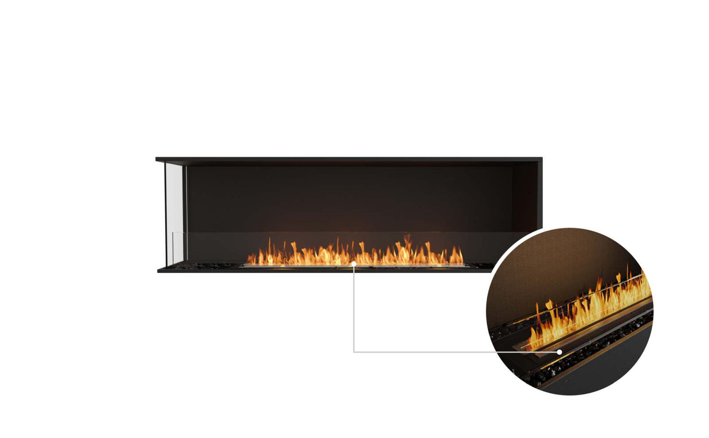 EcoSmart - Flex Fireplace 68LC - Left Corner - Black