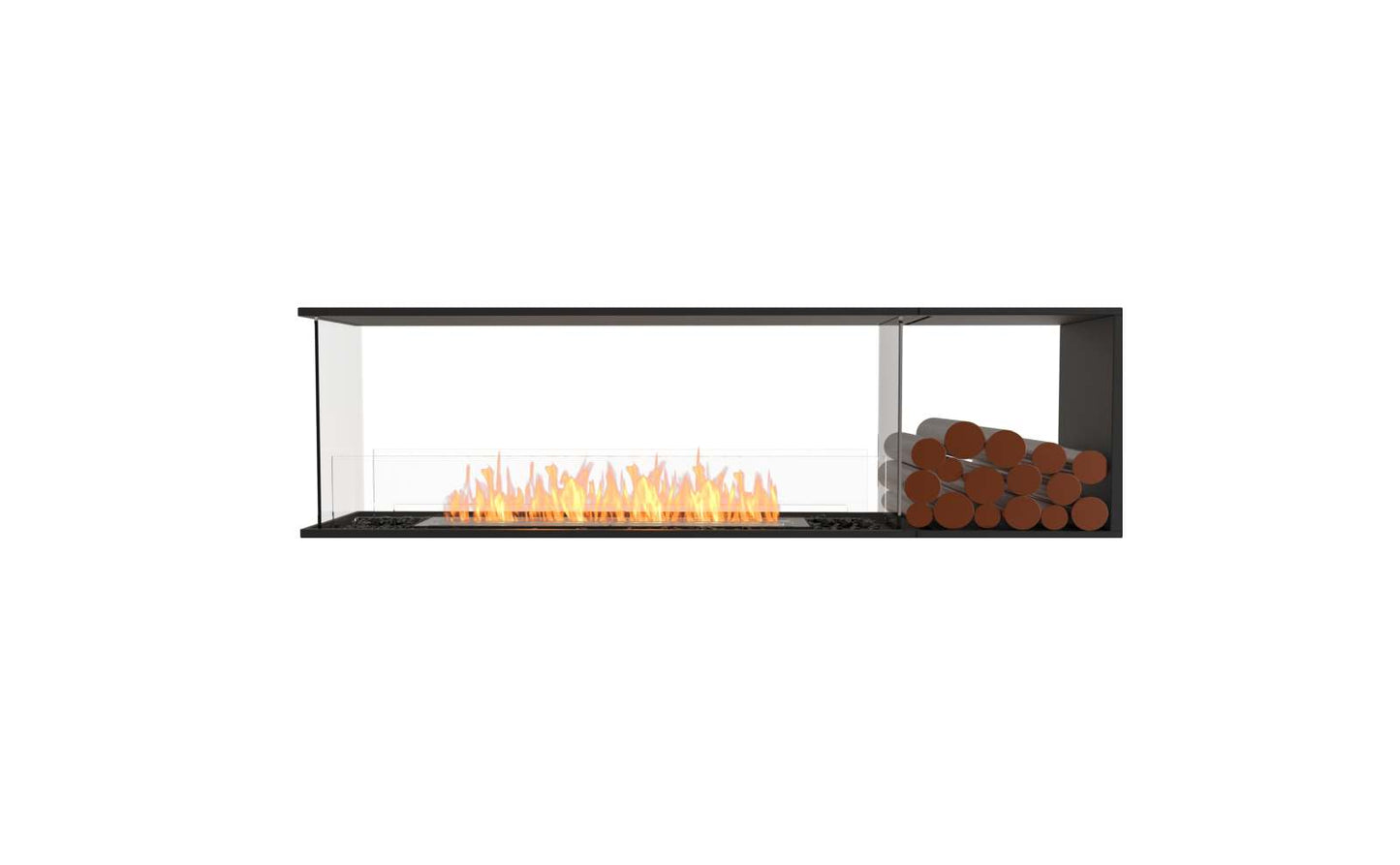 EcoSmart - Flex Fireplace 68PN.BXR - Peninsula - Black