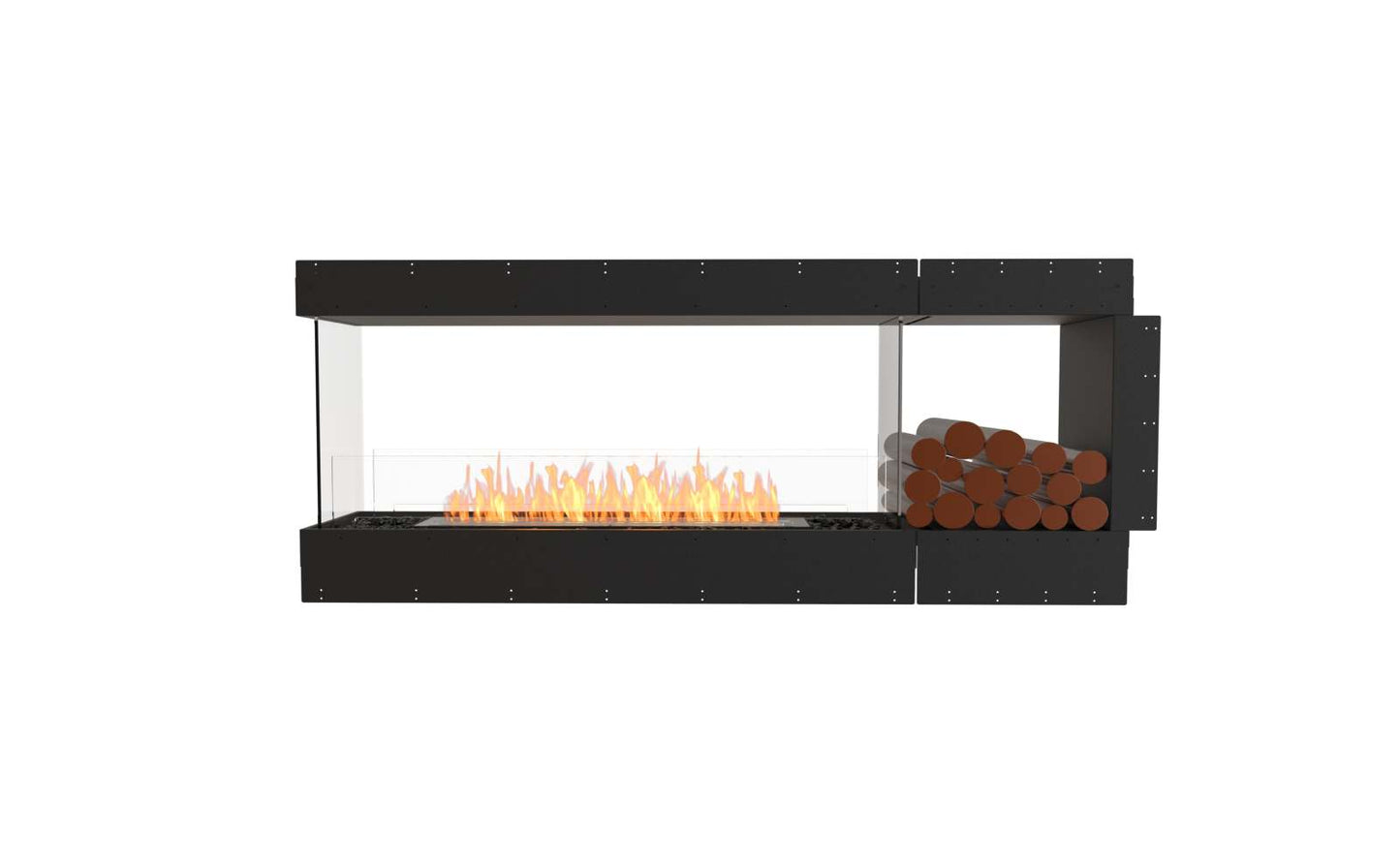 EcoSmart - Flex Fireplace 68PN.BXR - Peninsula - Black
