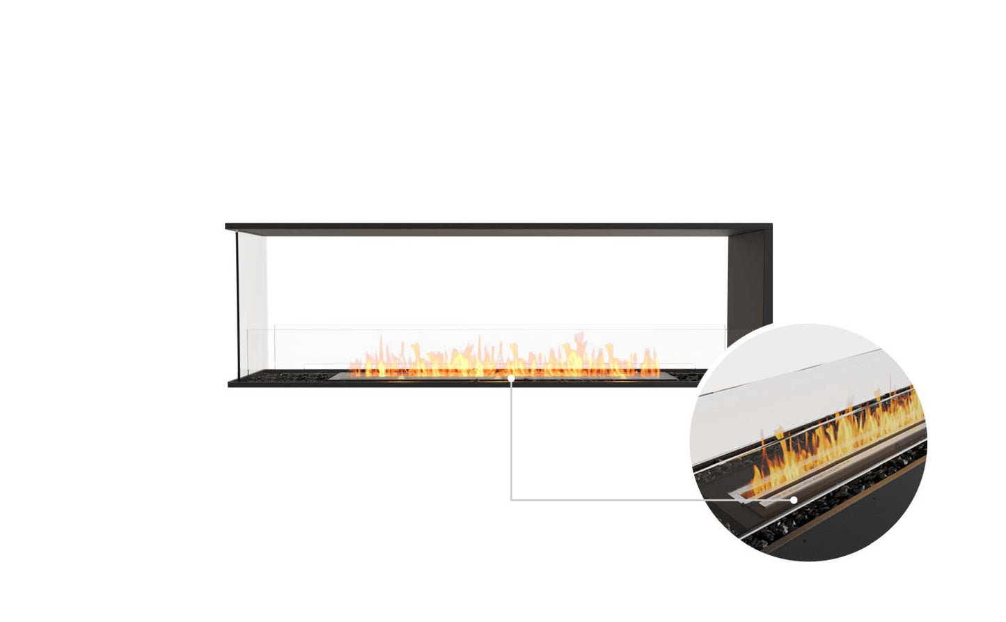 EcoSmart - Flex Fireplace 68PN - Peninsula - Black