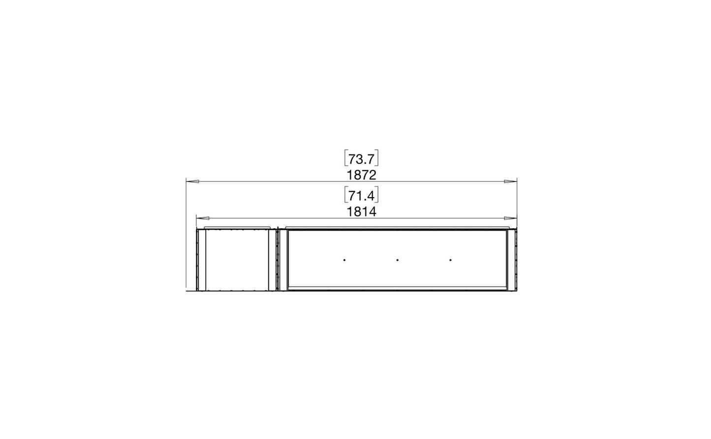 EcoSmart - Flex Fireplace 68RC.BXL - Right Corner - Black