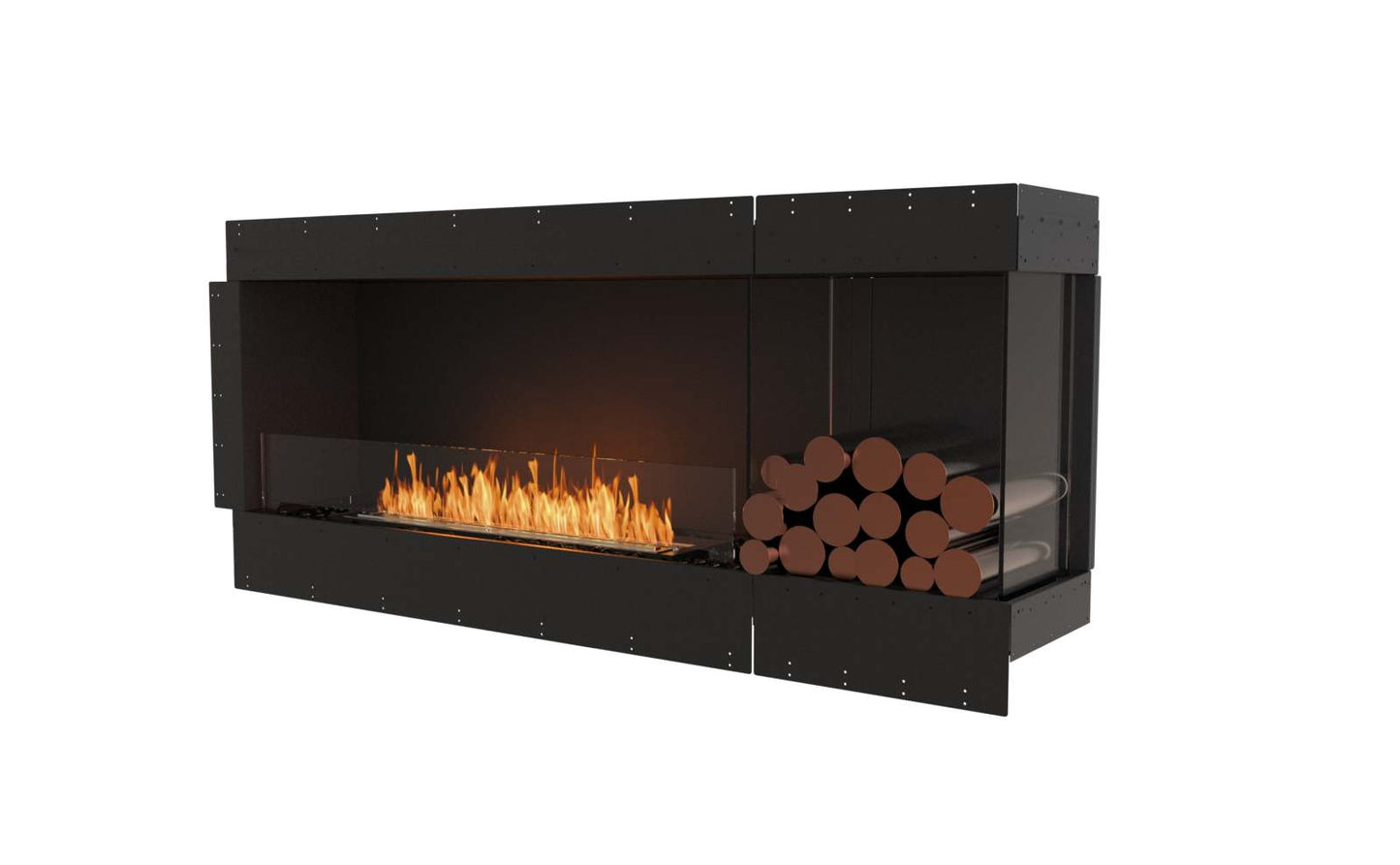 EcoSmart - Flex Fireplace 68RC.BXR - Right Corner - Black