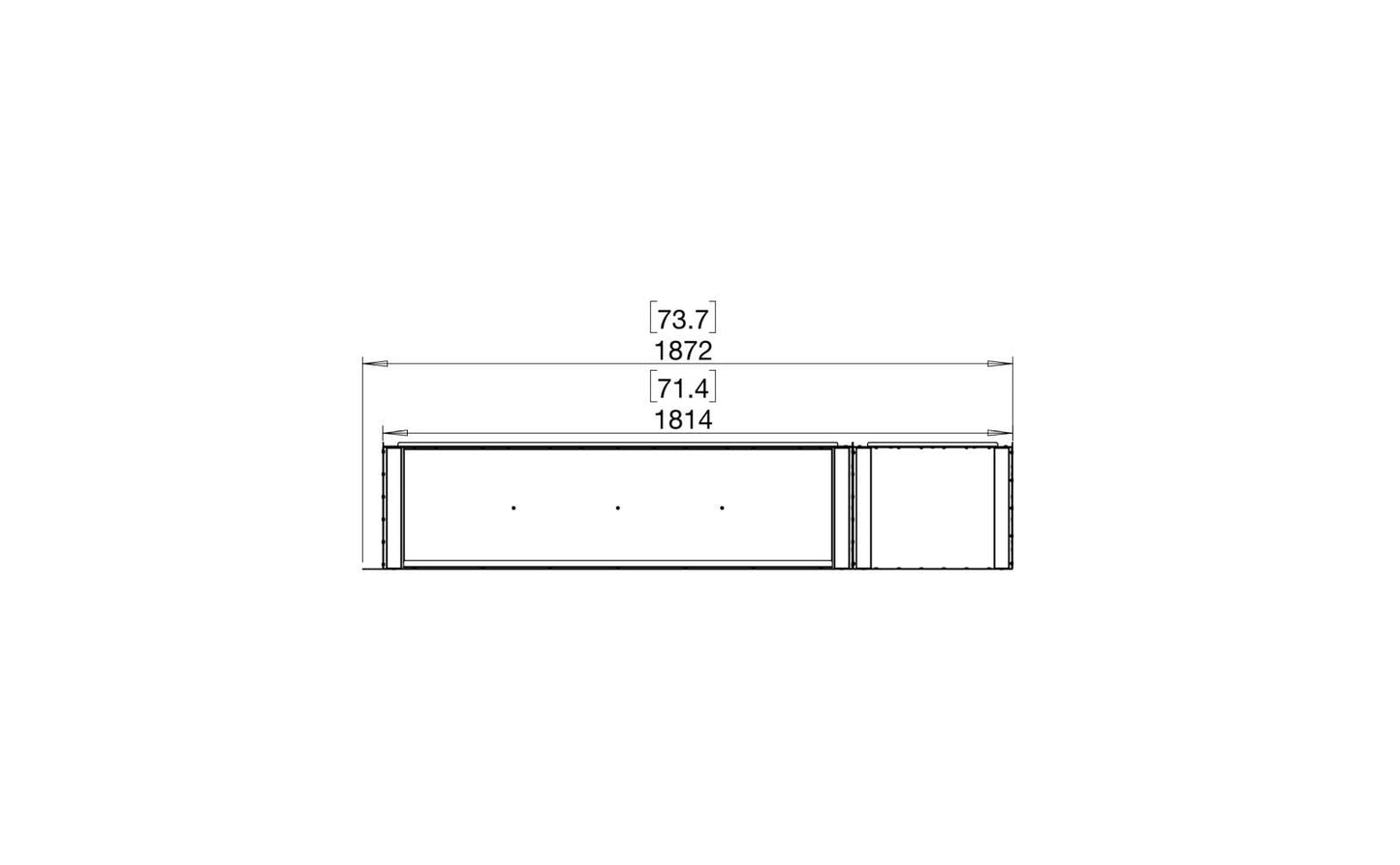 EcoSmart - Flex Fireplace 68RC.BXR - Right Corner - Black