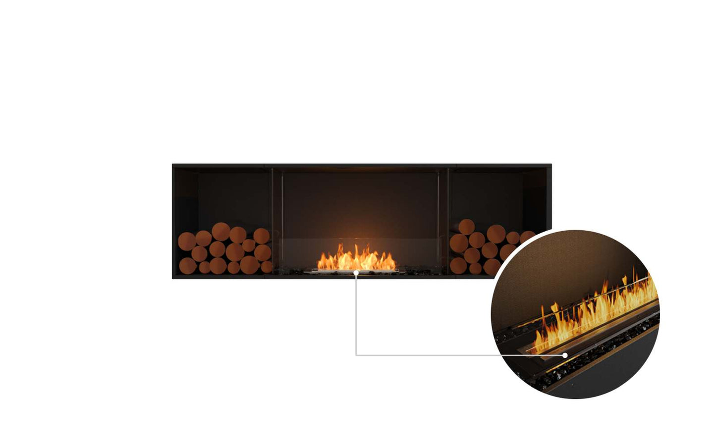 EcoSmart - Flex Fireplace 68SS.BX2 - Single Sided - Black