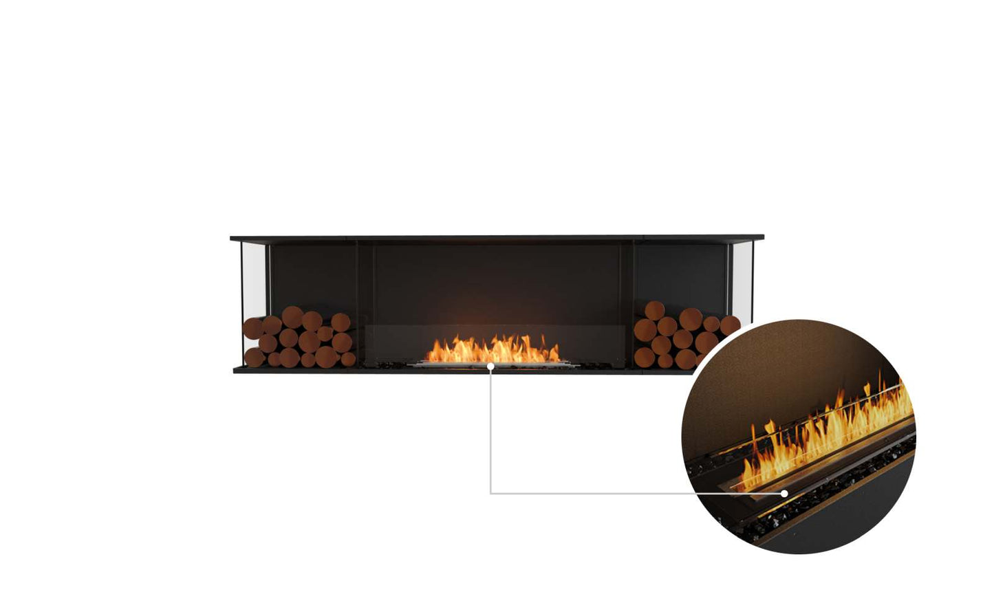 EcoSmart - Flex Fireplace 78BY.BX2 - Bay - Black
