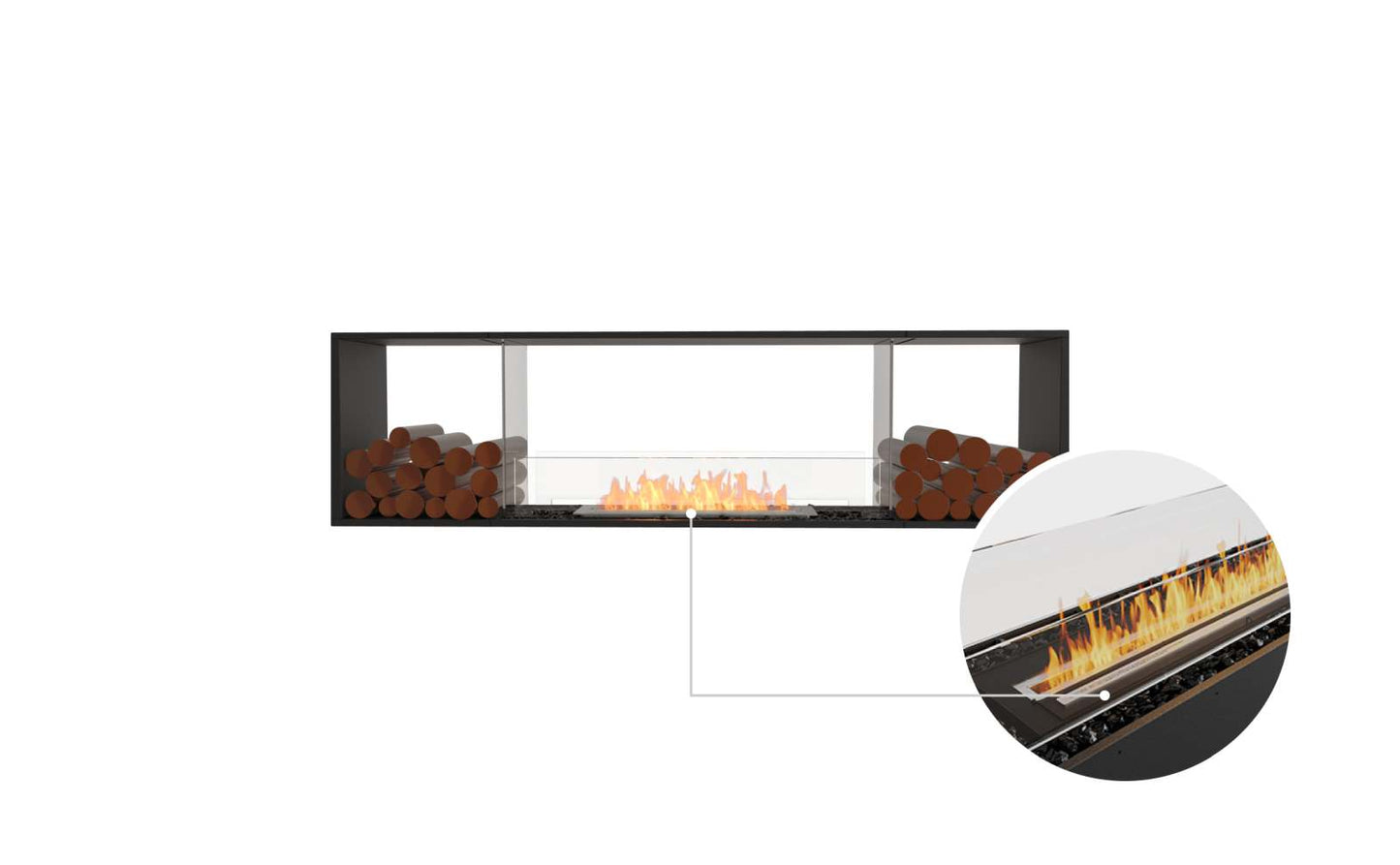 EcoSmart - Flex Fireplace 78DB.BX2 - Double Sided - Black