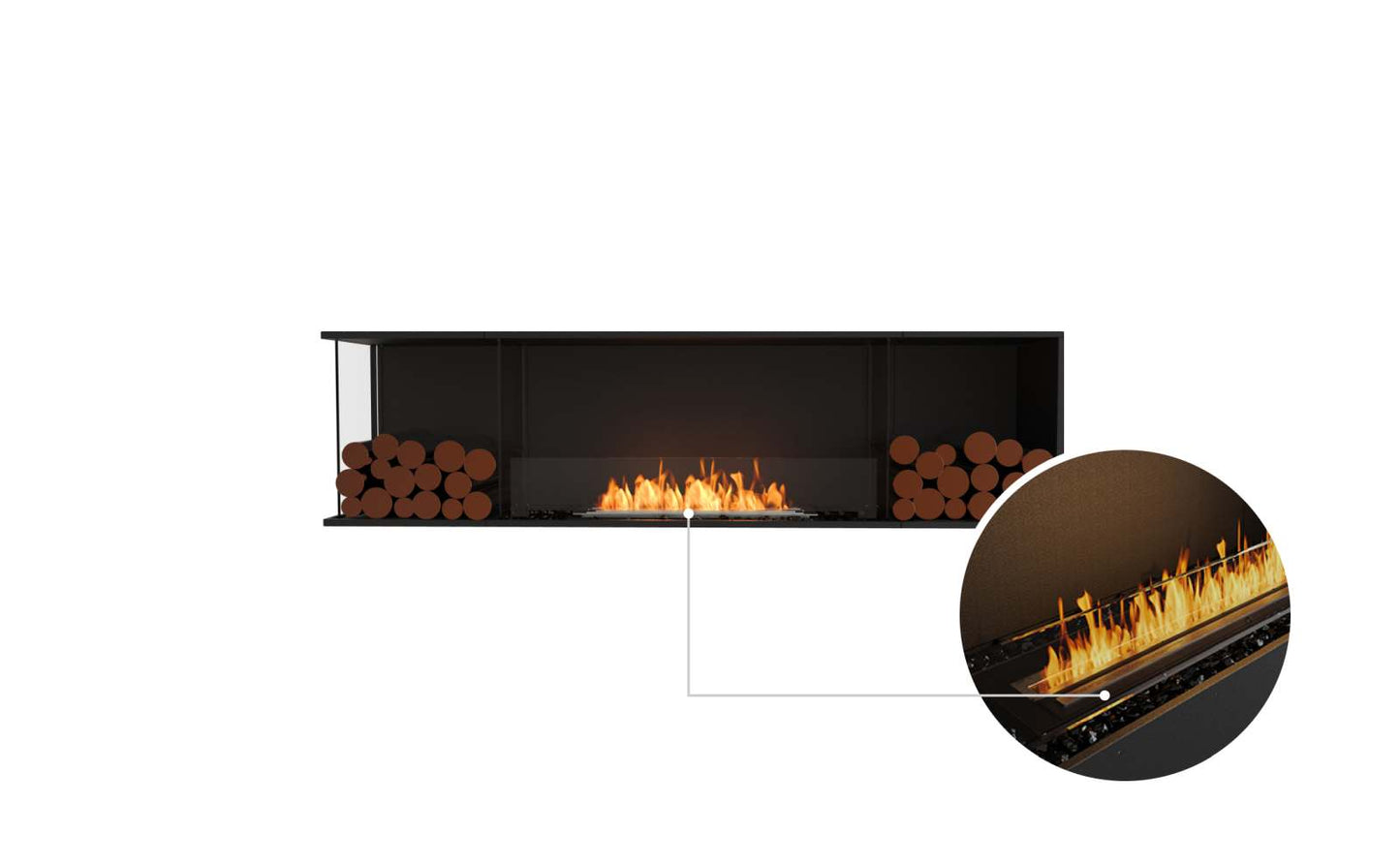 EcoSmart - Flex Fireplace 78LC.BX2 - Left Corner - Black