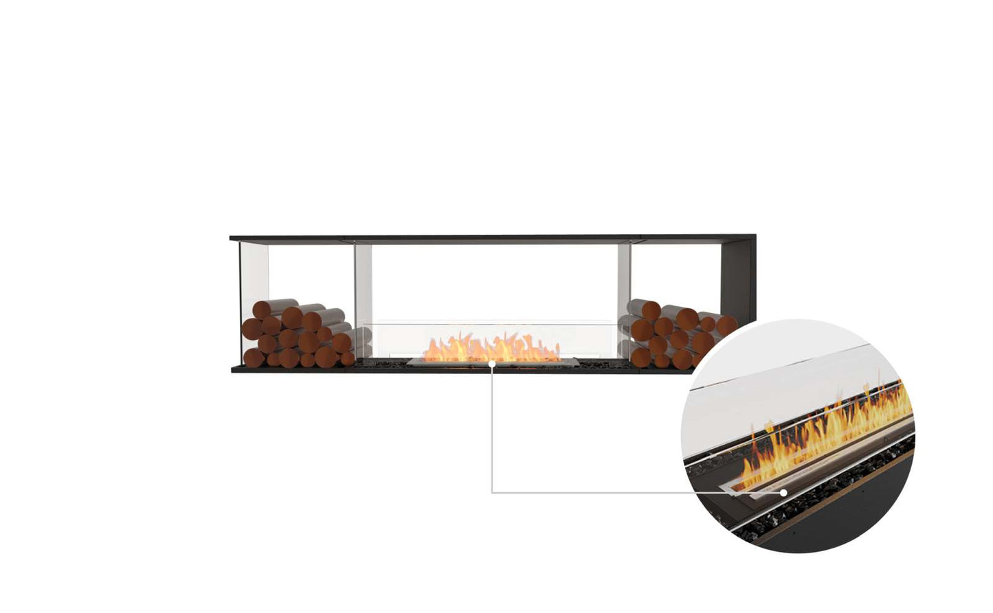 EcoSmart - Flex Fireplace 78PN.BX2 - Peninsula - Black