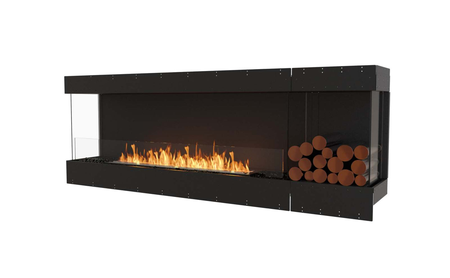 EcoSmart - Flex Fireplace 86BY.BXR - Bay - Black