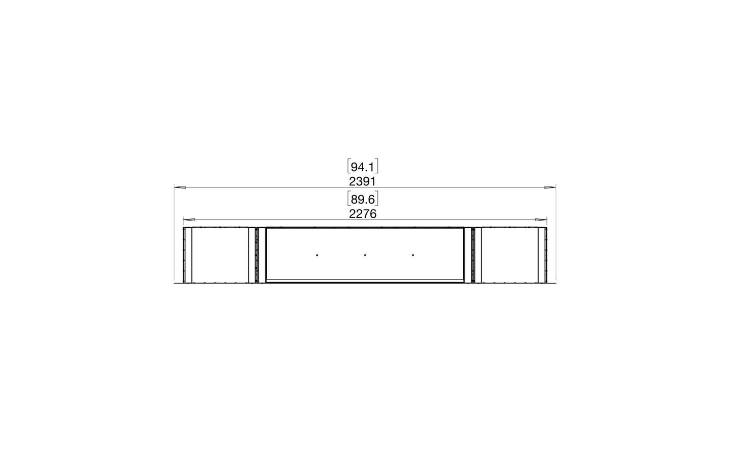 EcoSmart - Flex Fireplace 86DB.BX2 - Double Sided - Black