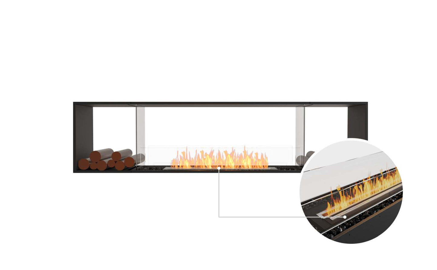 EcoSmart - Flex Fireplace 86DB.BX2 - Double Sided - Black