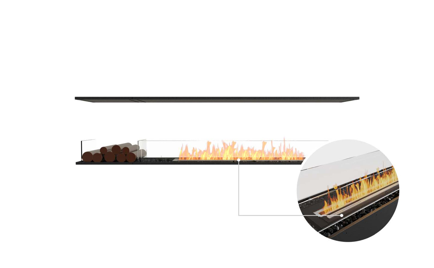 EcoSmart - Flex Fireplace 86IL.BX1 - Island - Black