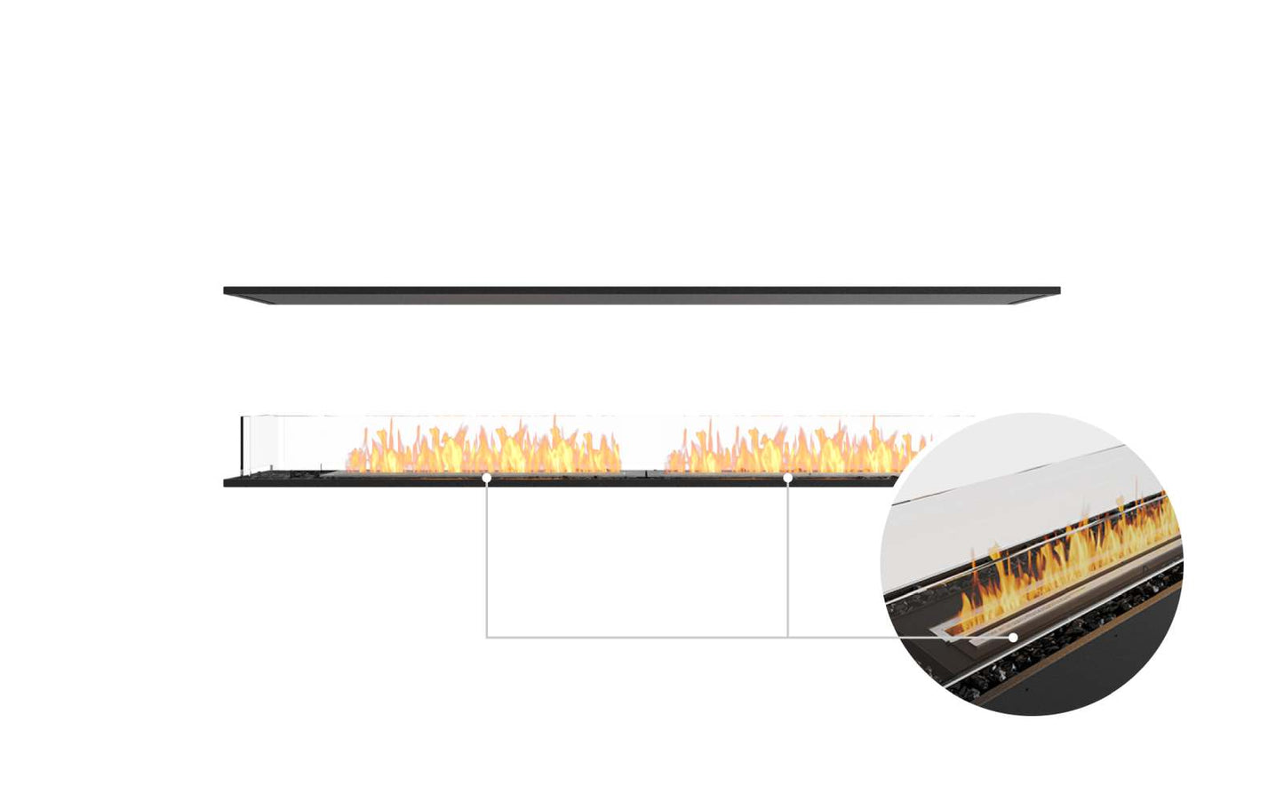 EcoSmart - Flex Fireplace 86IL - Island - Black