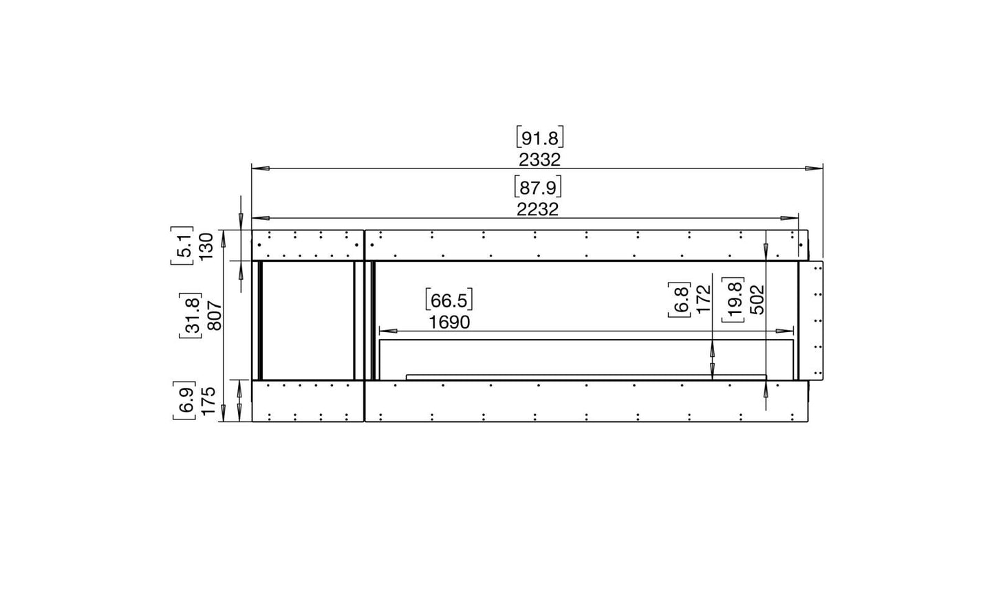 EcoSmart - Flex Fireplace 86LC.BXL - Left Corner - Black
