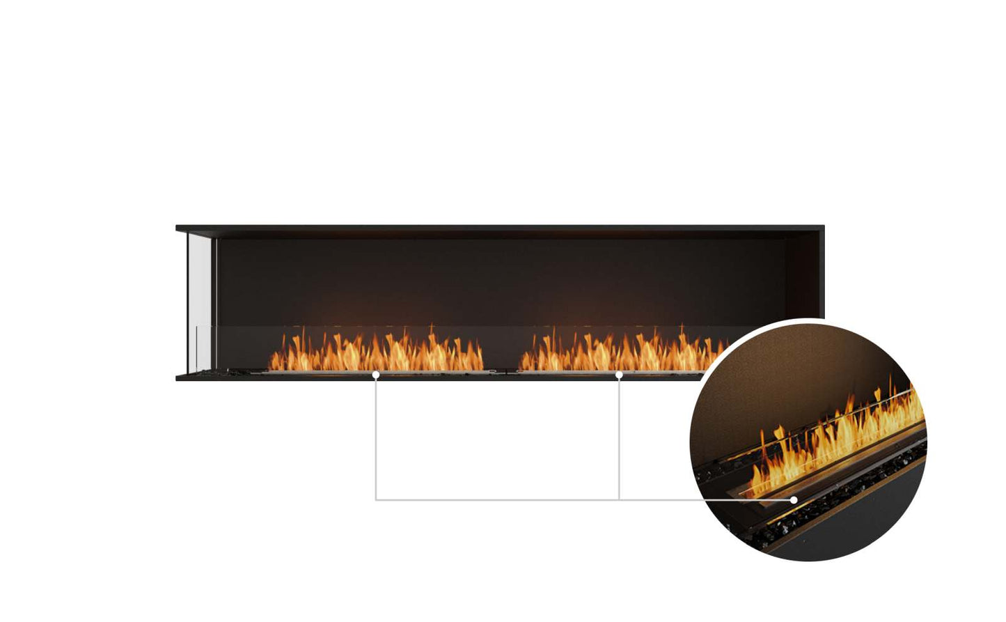 EcoSmart - Flex Fireplace 86LC - Left Corner - Black