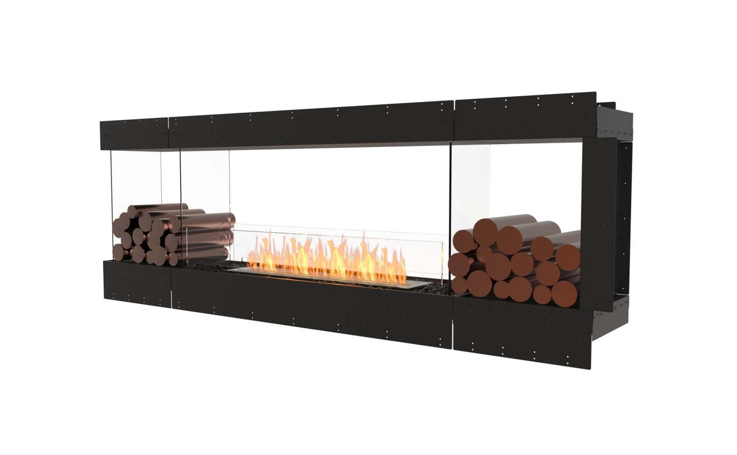 EcoSmart - Flex Fireplace 86PN.BX2 - Peninsula - Black