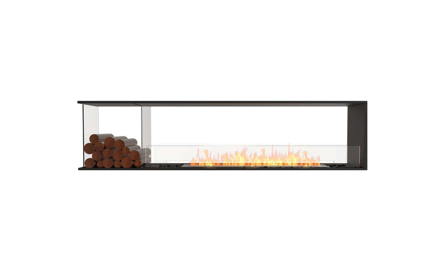 EcoSmart - Flex Fireplace 86PN.BXL - Peninsula - Black