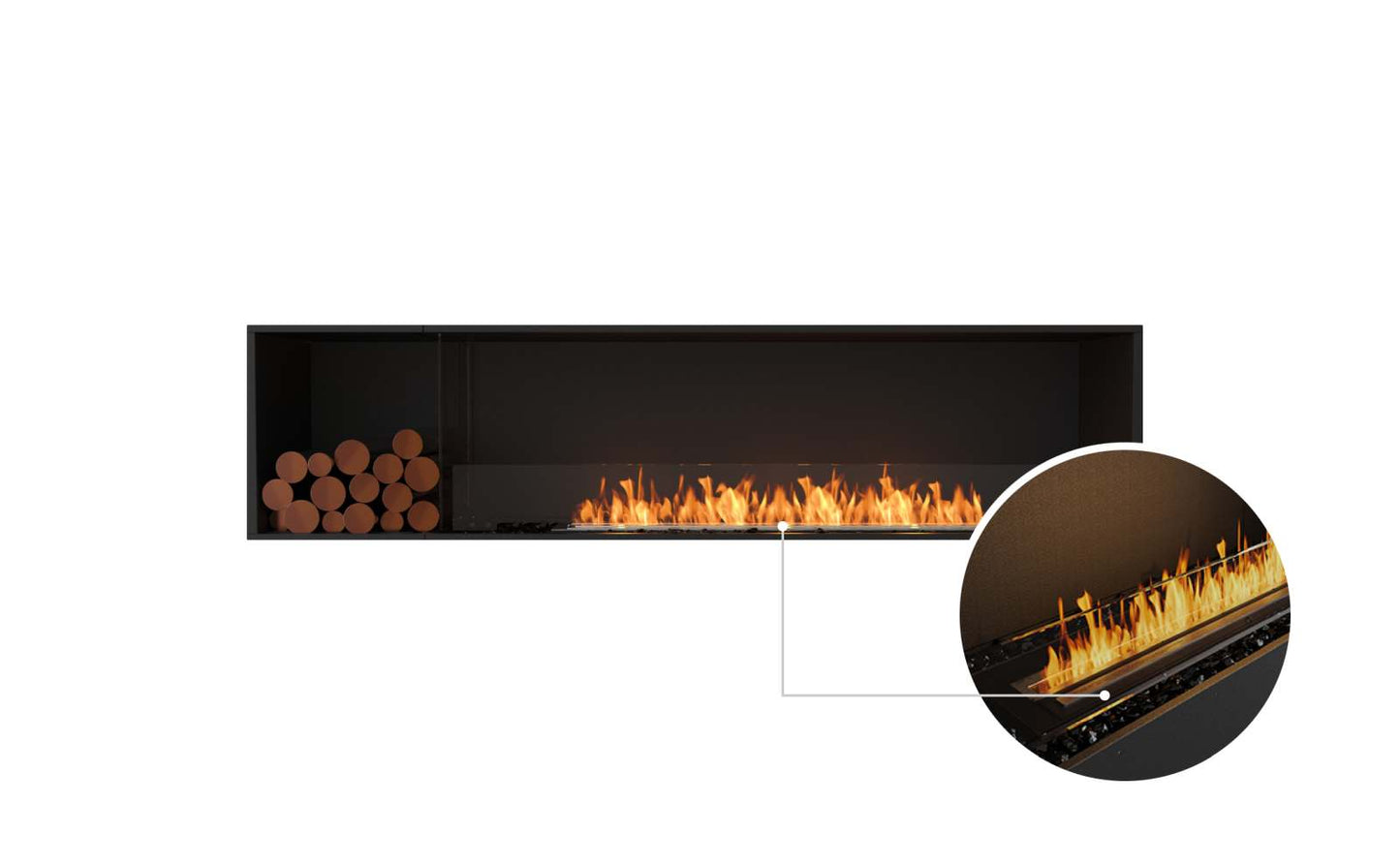 EcoSmart - Flex Fireplace 86SS.BXL - Single Sided - Black