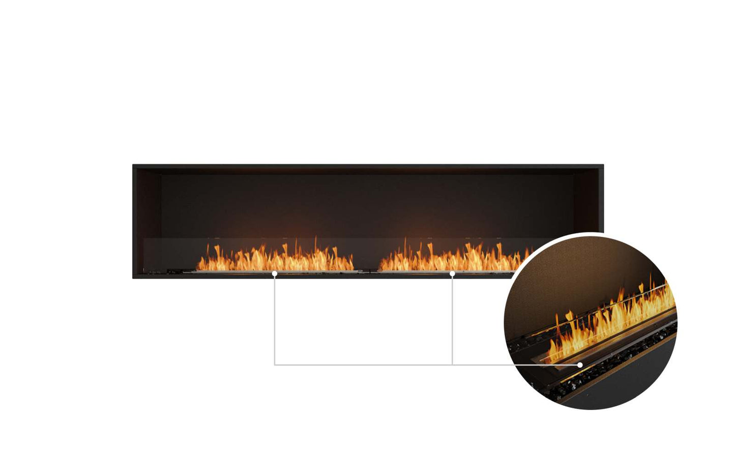 EcoSmart - Flex Fireplace 86SS - Single Sided - Black