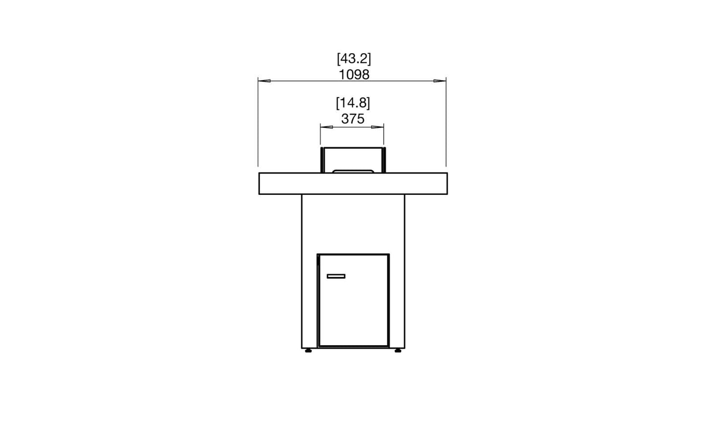 EcoSmart Fire - Gin 90 (Bar) - Fire Pit Table - Natural