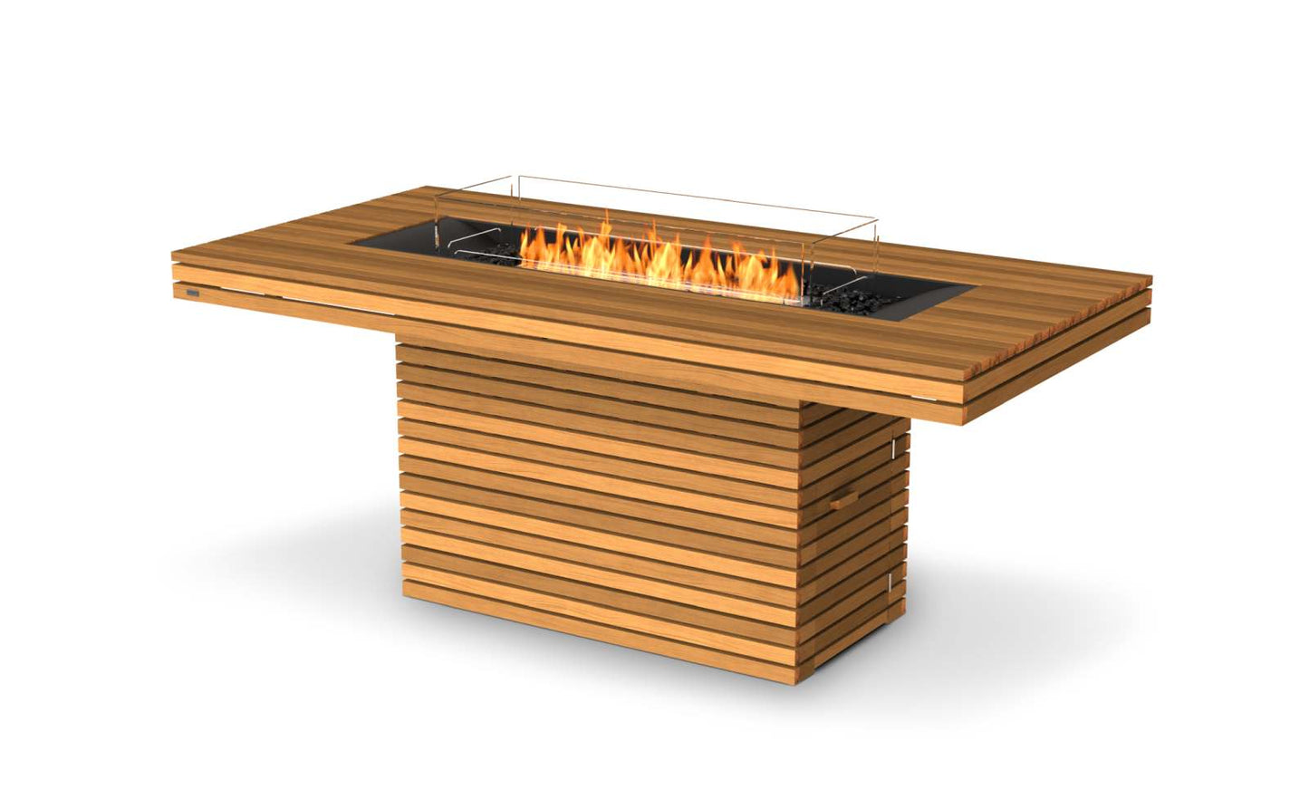 EcoSmart Fire - Gin 90 (Bar) - Fire Pit Table - Teak