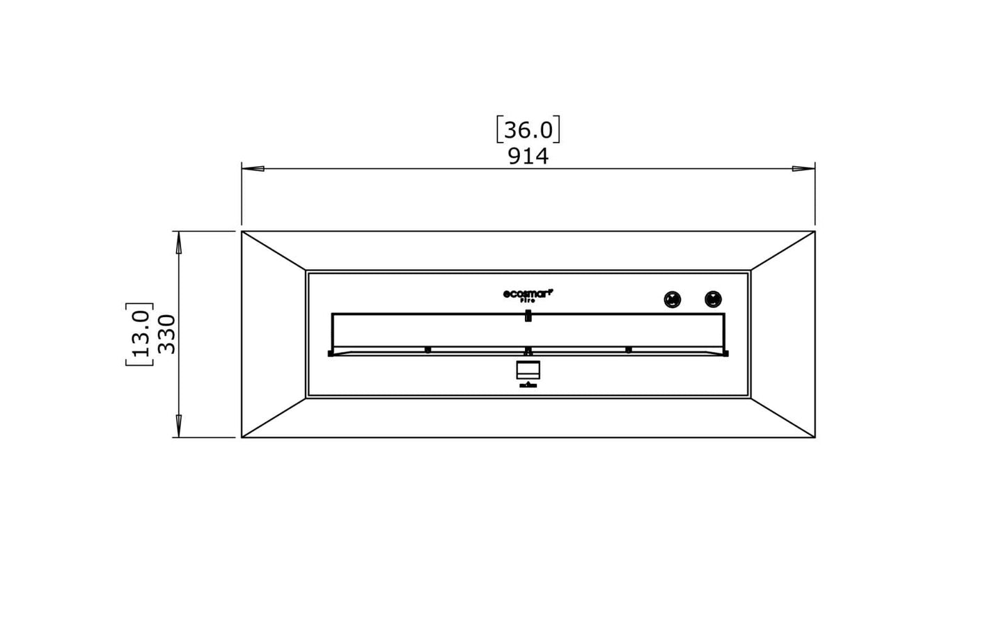 EcoSmart Fire - Grate 36 - Fireplace Insert - Graphite