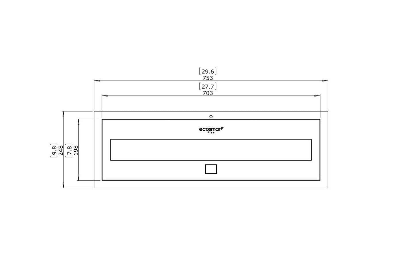 EcoSmart Fire - XL700 - Ethanol Burner - Black