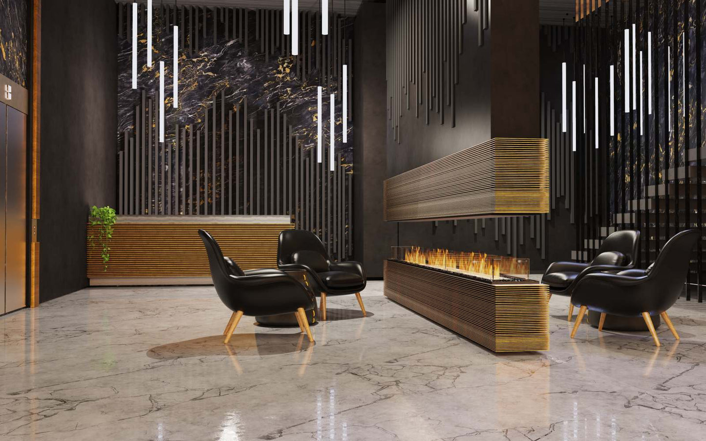EcoSmart - Flex Fireplace 158IL - Island - Black